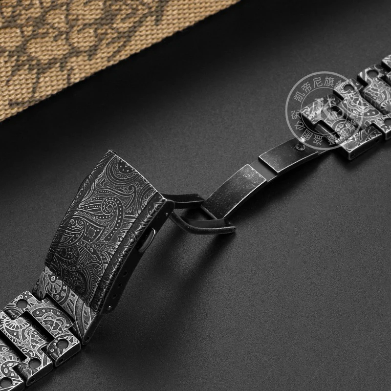 Stainless Steel Vintage engraving pattern For Casio G-SHOCK DW5600 GW-B5600 GWM5610 Strap Bezel Frame Watchband Metal Case