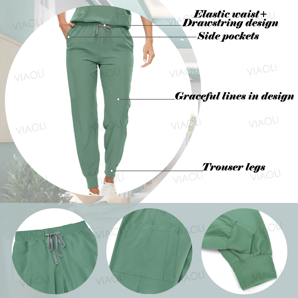 Haut de gIslande simple avec poche, pantalon de jogging commandé, uniformes d'infirmière médicale, ensemble de proporde médecin, vêtements de travail de salon de beauté, nouveau