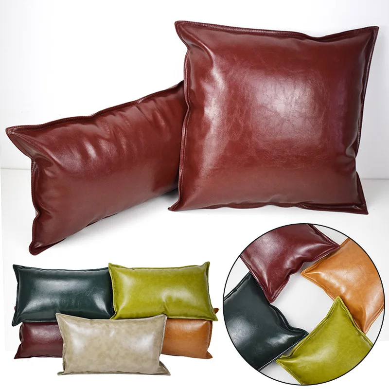 

Light Luxury PU Leather Cushion Cover Sofa Chair Car Throw Pillow Cover 30x50/45x45/50x50/40x65cm Home Decor Pouf Pillowcase