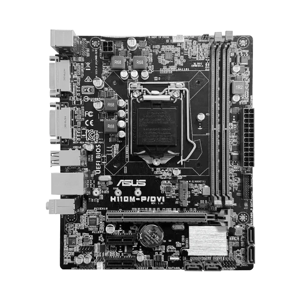 

Asus H110M-P/DVI Motherboard LGA 1151 Intel H110 DDR4 32GB support i3-6100 7300 6400 6600 7500 6700 7700 cpu