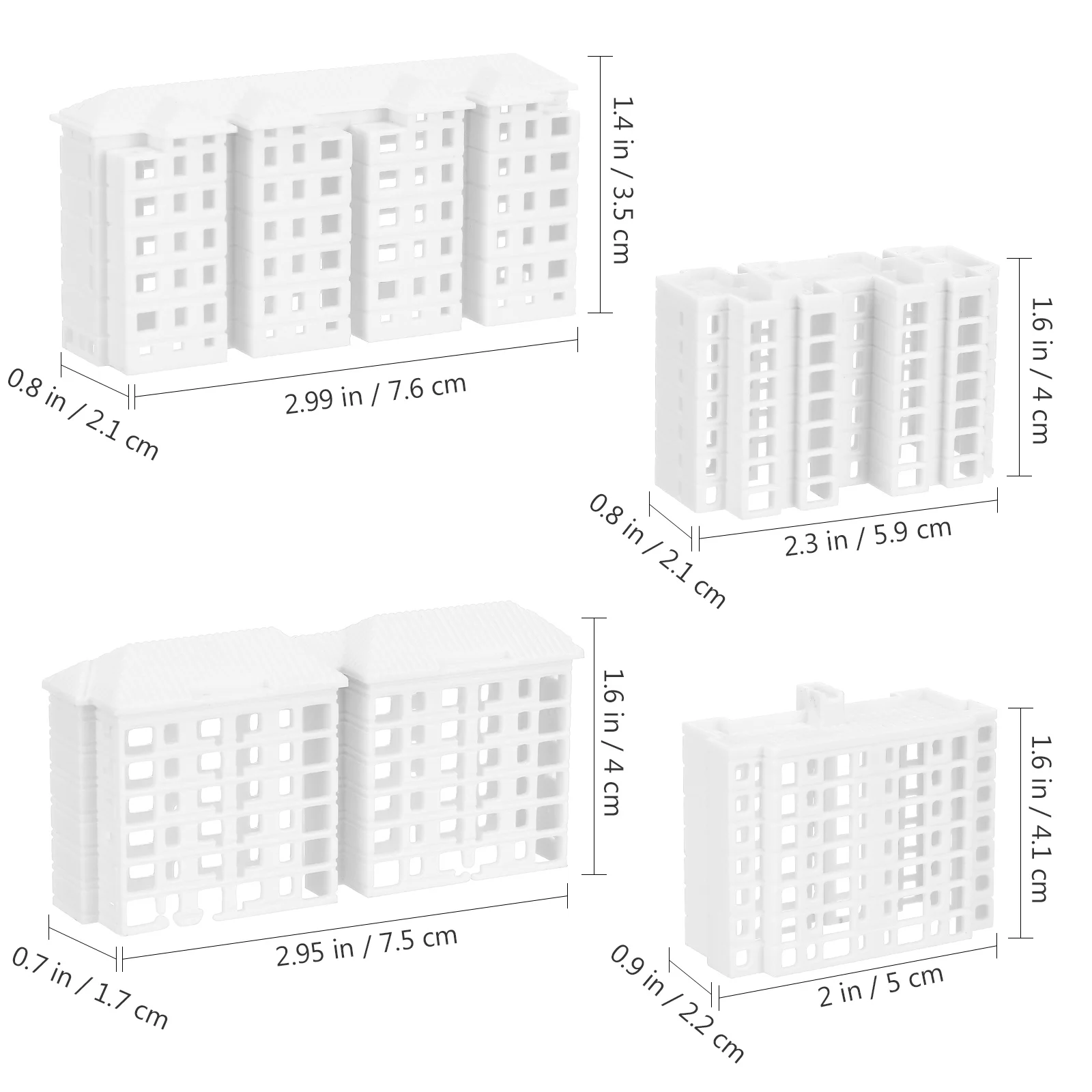 Modèle Architectural Miniature, Bricolage, Bâtiments, Appartement, Ornement, décennie s de Maison, Petits Modèles, Table de Sable, Plastique ouvertement, 4 Pcs