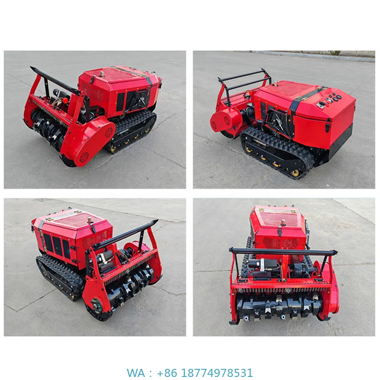 Control Automatic Gps Robotic Forest Mulcher Slope Lawn Mower Self Propelled 800mm 1000mm Rc Remote