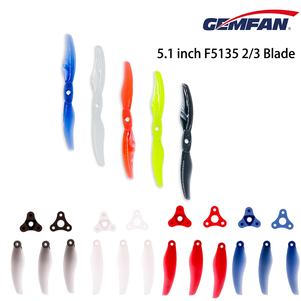 4Pairs GEMFAN Floppy Proppy F5135 5.1 inch Foldable 2-Blade/3-Blade Propeller Folding FPV Propeller for FPV 4/6S 5 inch Drones
