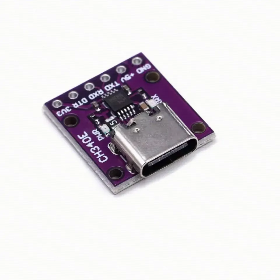 (5V/3.3V) Type-C CH340G/CH340E USB to TTL Adapter - Auto Voltage Detection for DIY Electronics & Industrial Prototyping