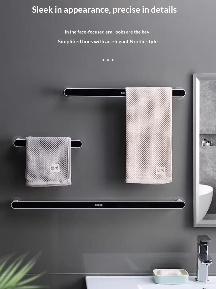 ABS Wall Mounted Towel Rack Space Saving Bathroom Organizer Towel Rack Bathroom Accessories Towel Rack Bathroom Toallero