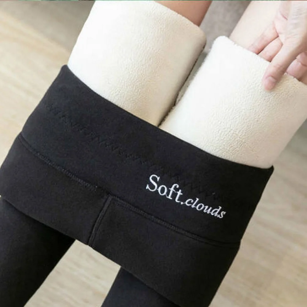 2022 New Women\'s Leggings Autumn and Winter Hight Waist Warm Thicken Lamb Fleece Lined Ankle-length Outwear Casual Tight Pants