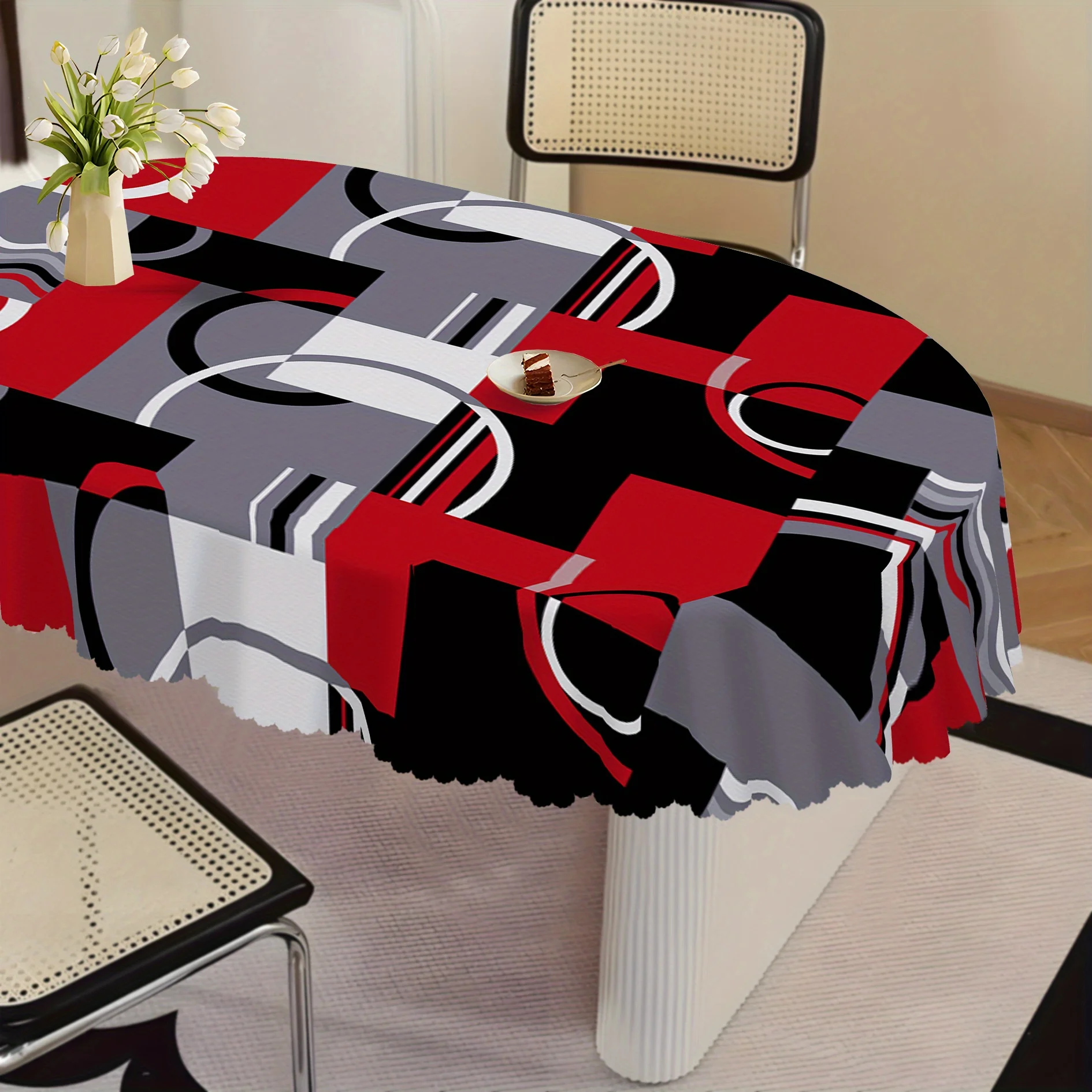 One piece, modern abstract geometric tablecloth, summer and spring fashionable patchwork printzyc
