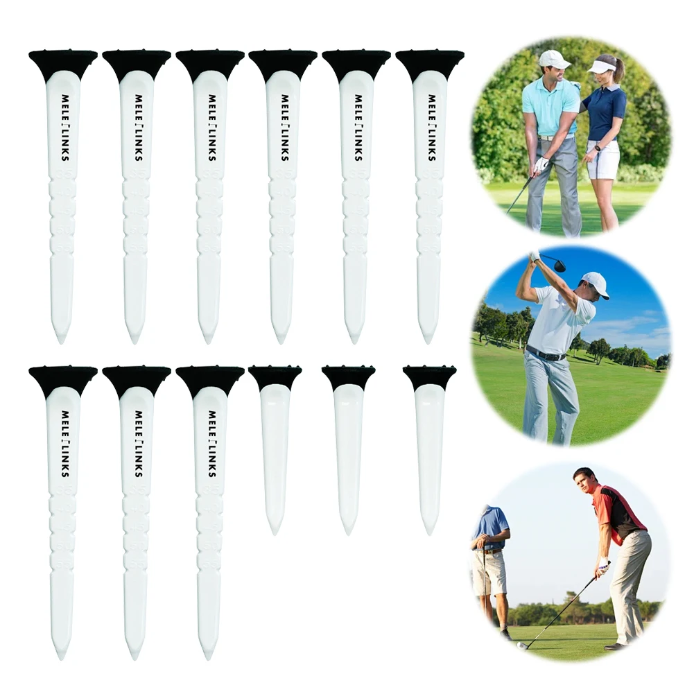 12Pcs Plastic Golf Tees Golf Ball Nails Tees 5 Level Adjustable Height Golf Ball Holder Tees Reduces Friction for Golf Sports