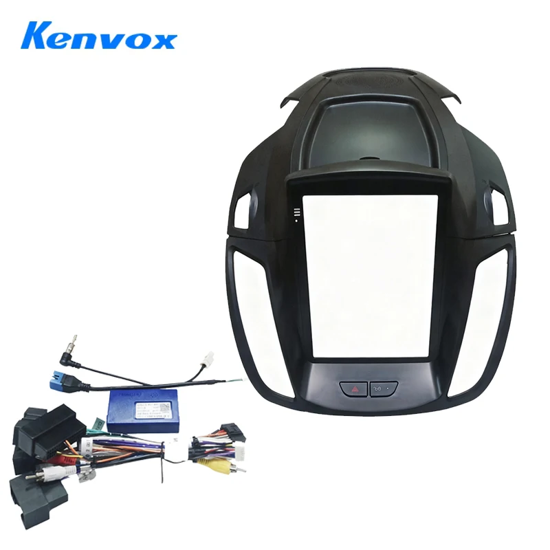 

Kenvox 9.7" Tesla Vertical Screen Car Radio Fascia Frame for Ford Kuga Dash Kit Install Panel wire harness Adapter