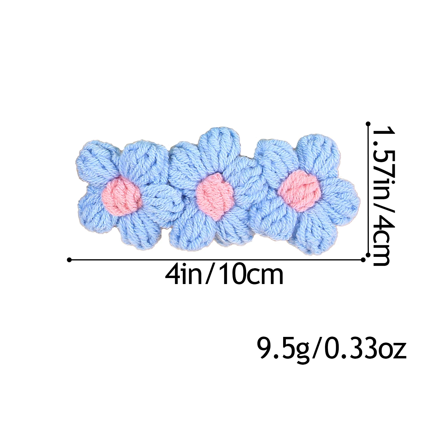 1/4 قطعة غزل الحياكة الموضة زهرة مقاطع الشعر زهرة الفرنسية دبابيس الشعر النساء الفتيات مقاطع Hairgrip حامل ذيل حصان إكسسوارات الشعر