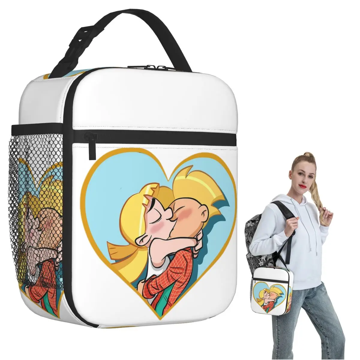 

Термосумка для обедов с изображением персонажей мультфильма «Хей Арнольд» и Хелги Патаки, для женщин и детей, портативная термосумка для еды, термосумка-тоут