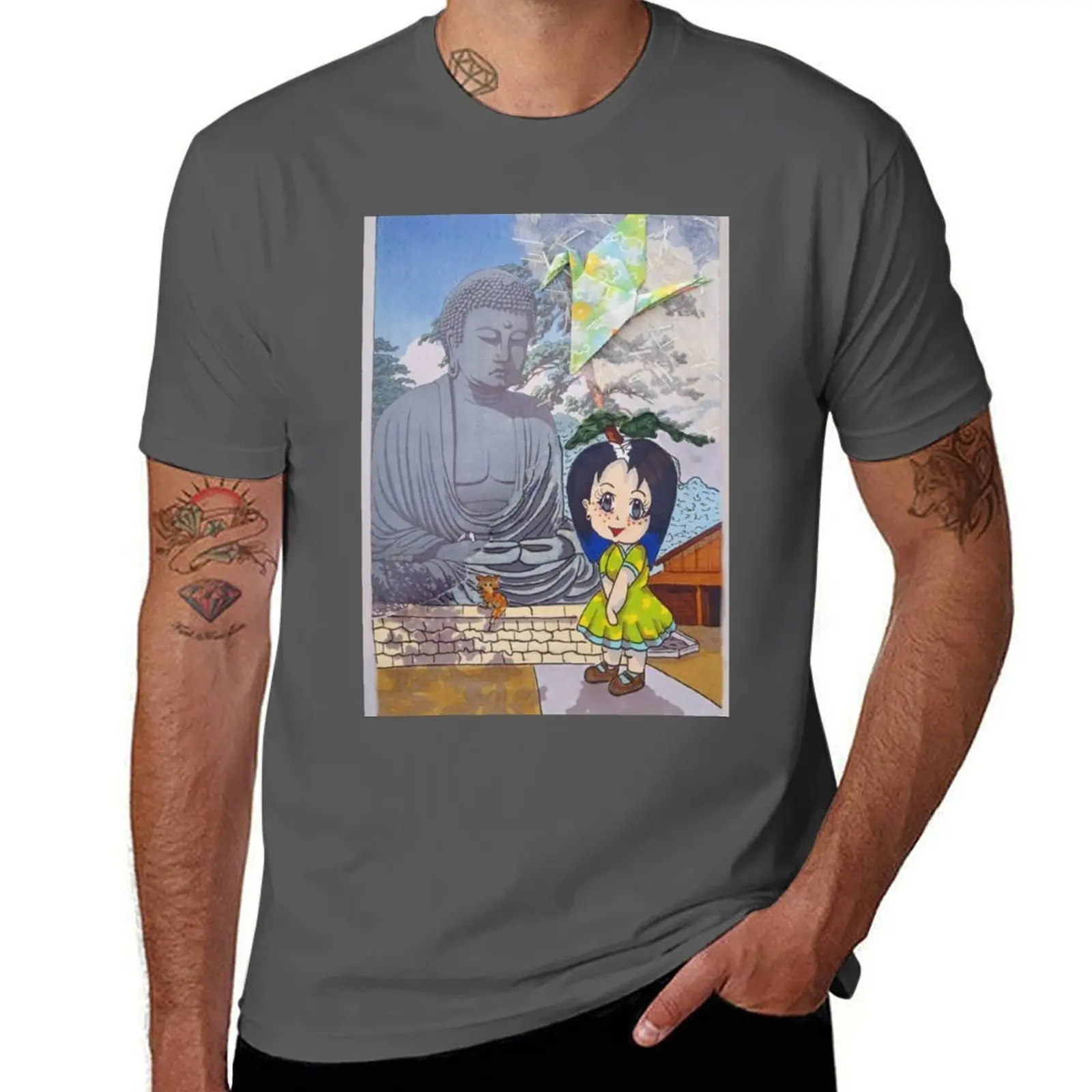 

Kawaii big cartoon buddha T-Shirt Big and Tall Loose Fit T-Shirt