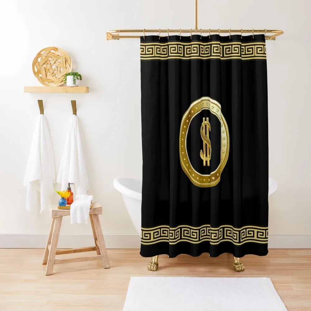 

Black And Gold Meander Money Symbol Design Luxury Shower Curtain Bathroom Shower Luxury Bathroom Shower Bathroom Box Curtain