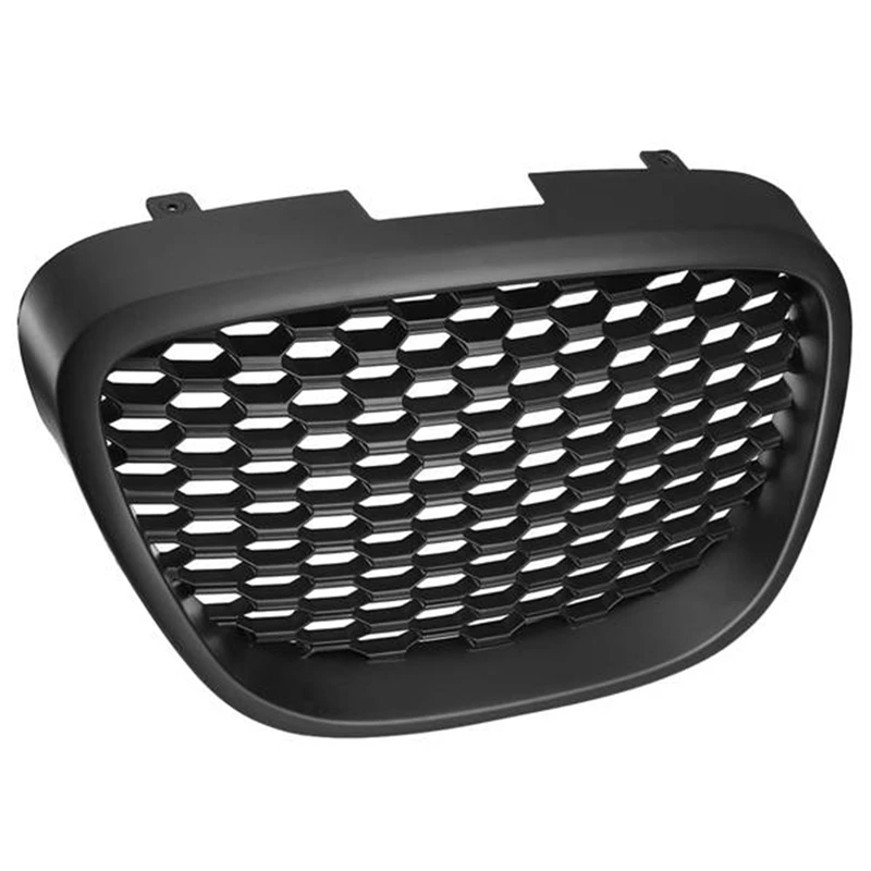 1133007 Car Front Black Honeycomb Grill Mesh Badgeless Sport Racing Grills For Seat Leon 1P MK2 / Altea 5P / Toledo MK3 Kits