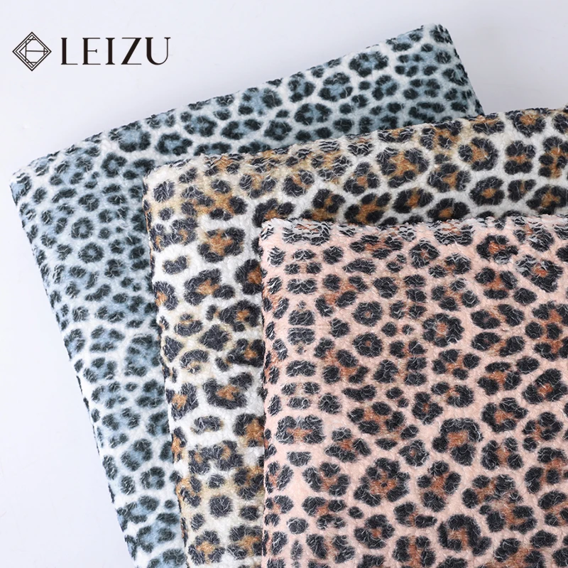

0.5m/1m/2m Leopard Print Lamb Wool Fabric Winter Thickened Printed Fabric Warm Blue for DIY Sewing Gloves,blanket,scarf,clothing