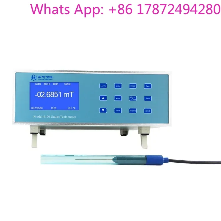 AC/DC Digital Gauss Meter HM-6100, High Accuracy Tesla Meter for Magnetic Measurement