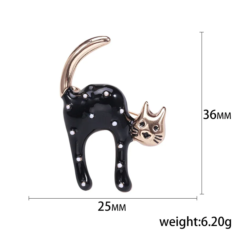 Blucome The Hunched Cat Shape Brooches Collar Suit Lapel Pins Fashion new Style Wedding Corsage Pins Jewelry Girls Clip