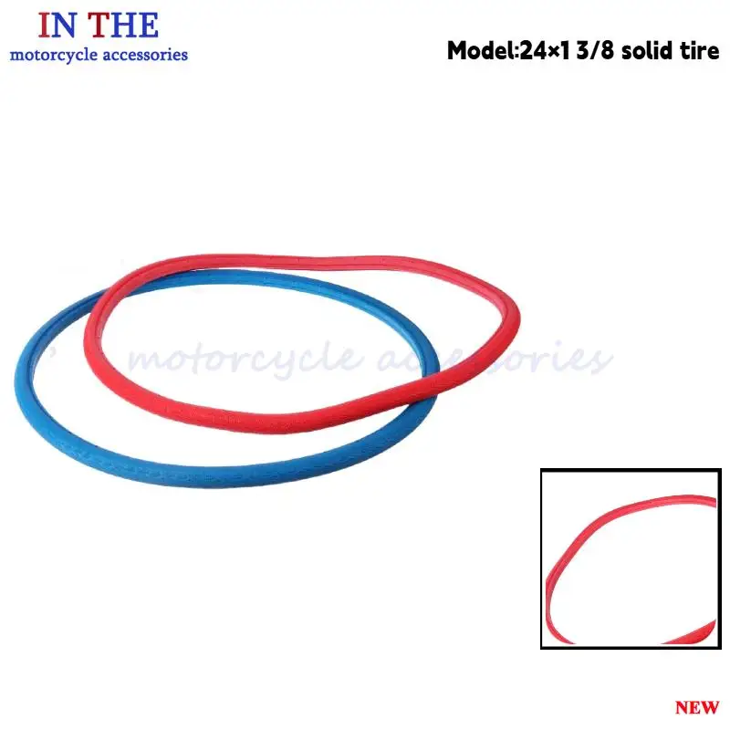 Versatile 24X1 3/8 Red/Blue Tires: Inflatable/Free/Solid Options for Wheelchair & Bicycle Rear Wheels Hot