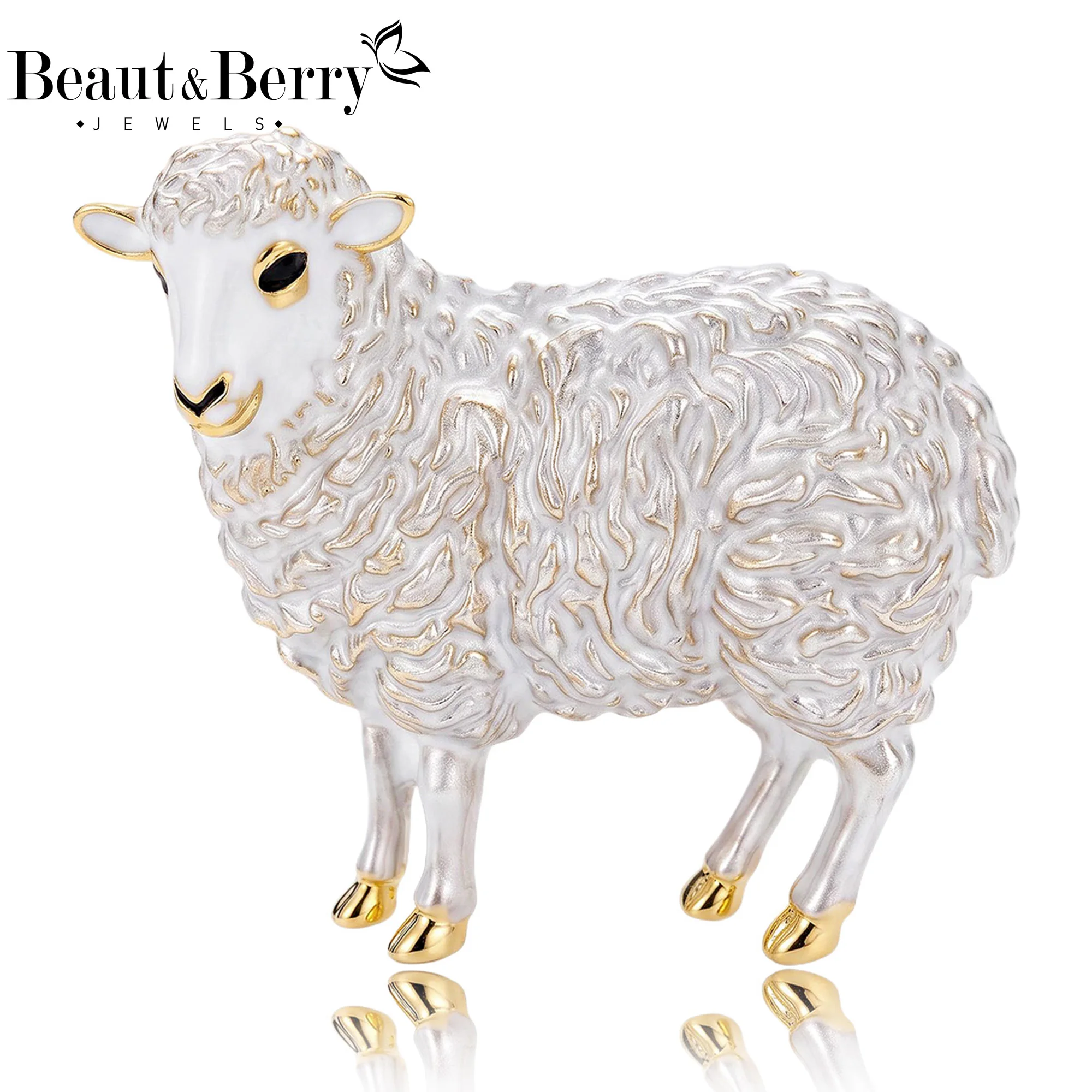 Beaut&Berry Trendy Enamel Zodiac Goat Brooches for Women Unisex Animal Pins Casual Party Jewelry Accessories Gifts Decoration