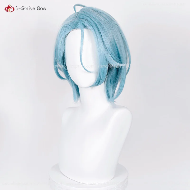 Es2 verrückt: b himeru cosplay perücke cosplay himeru anime perücken 35cm blau graues haar hitze beständige synthetische perücke perücken kappe