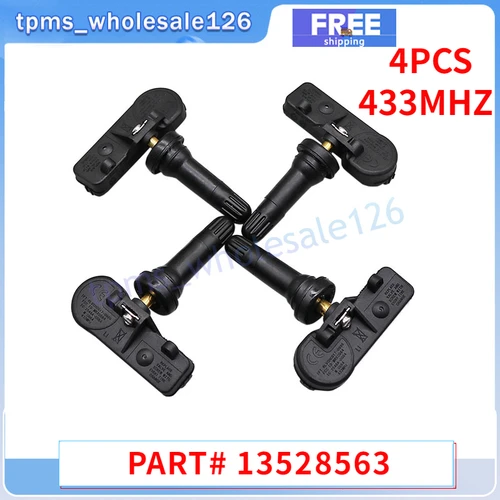 Imagen 1 del producto Monitor de presión de neumáticos de coche, Sensor de 4 piezas para GM, Chevrolet, Silverado, GMC, Sierra 13528563, 1500, 2019, 2020, TPMS, 2021 MHZ, 433