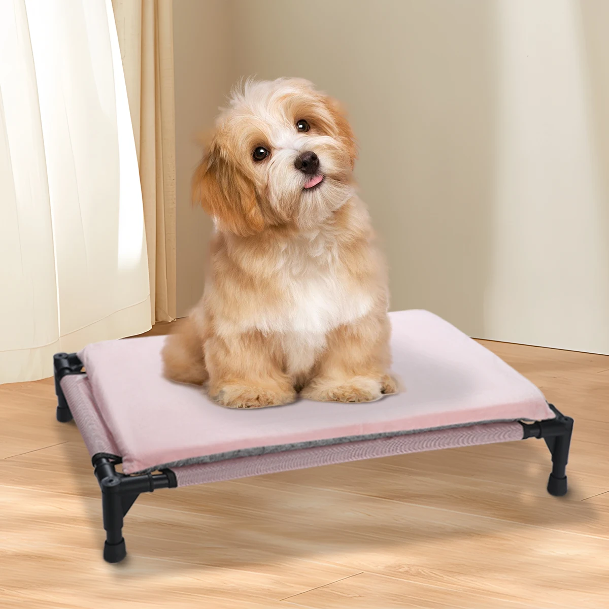 Portable luxury chew proof elevated aluminum dog bed frame  elevated cooling pet dog cot bed