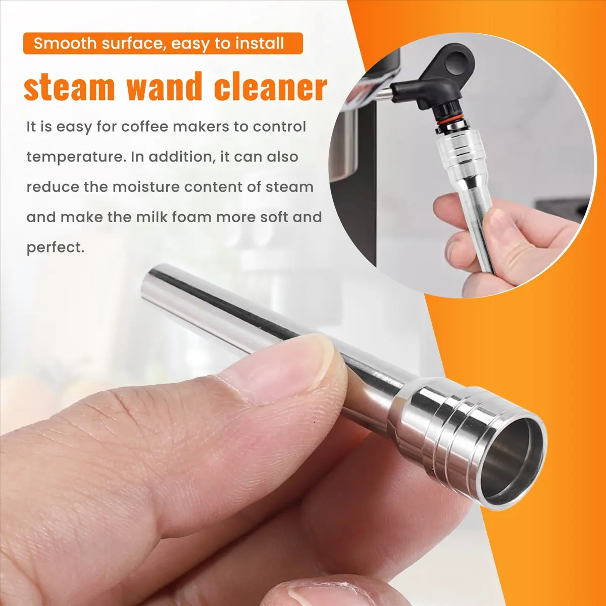 【NEW B63C】 Steam Nozzle Tip Spout for Dedica EC680/EC685, EC9335, ECP3420, ECO310, Milk Foam Inner Tube, Stainless Steel