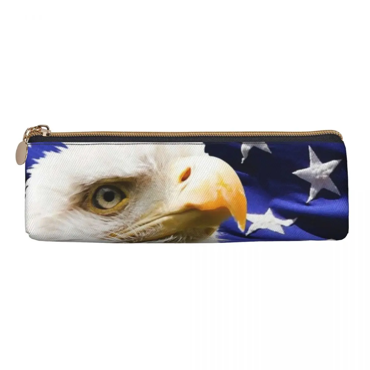 American Bald Flag Eagle Pencil Case Spirit Star Print National Bird Boy Vintage Pen Box Back To School Pencil Cases Supplies