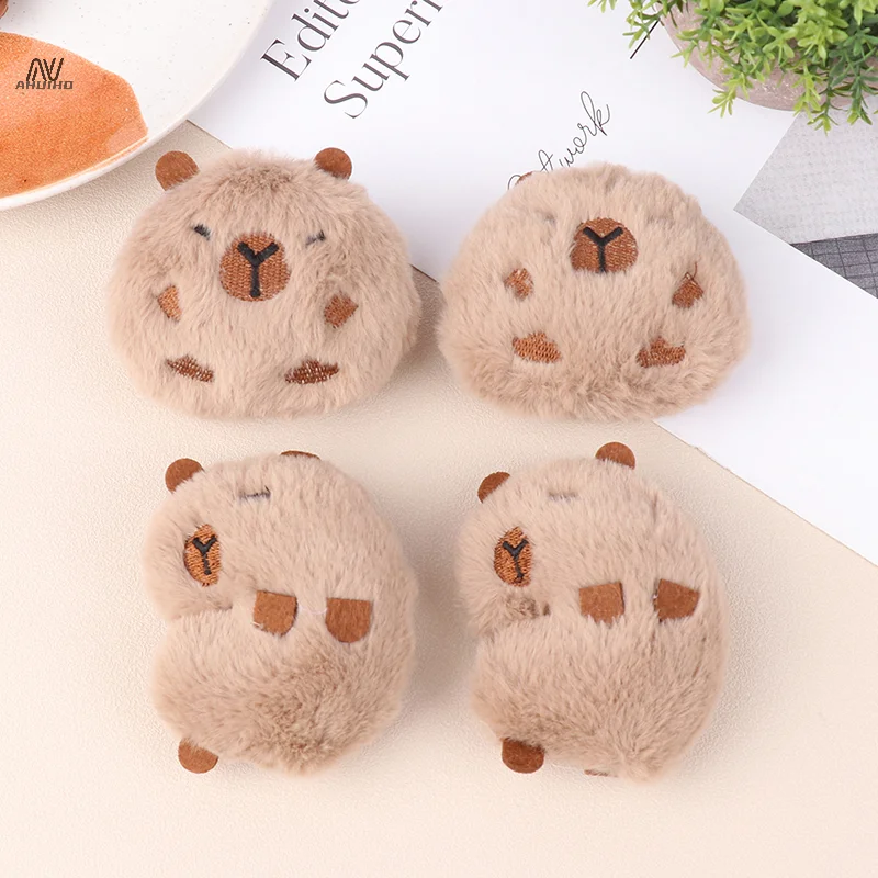 1PC Capybara Plush Brooch  Girl Clothes Badge Pins Backpacks Pendant Decoration Accessories Soft Cute Pin Student