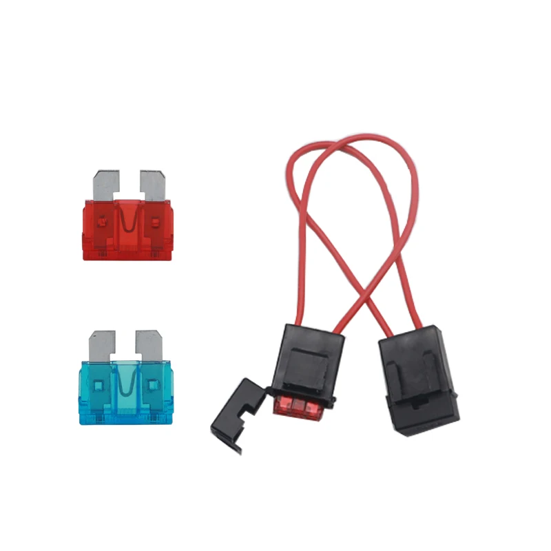 【1PCS】ATC Standard Car fuse Box 18/16AWG Copper Wire 32V  Fuse Holder with Fuse and Car Blade Fuse 1A 2A 3A 5A 7.5A 10A-50A