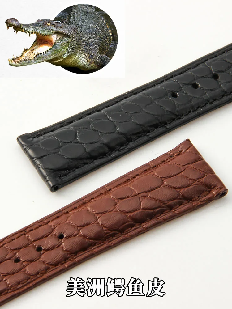 Ремешок из крокодиловой кожи для Longines Dw Master Omega, мужской водонепроницаемый мягкий удобный ремешок для часов с защитой от пота, 18 20 22 мм