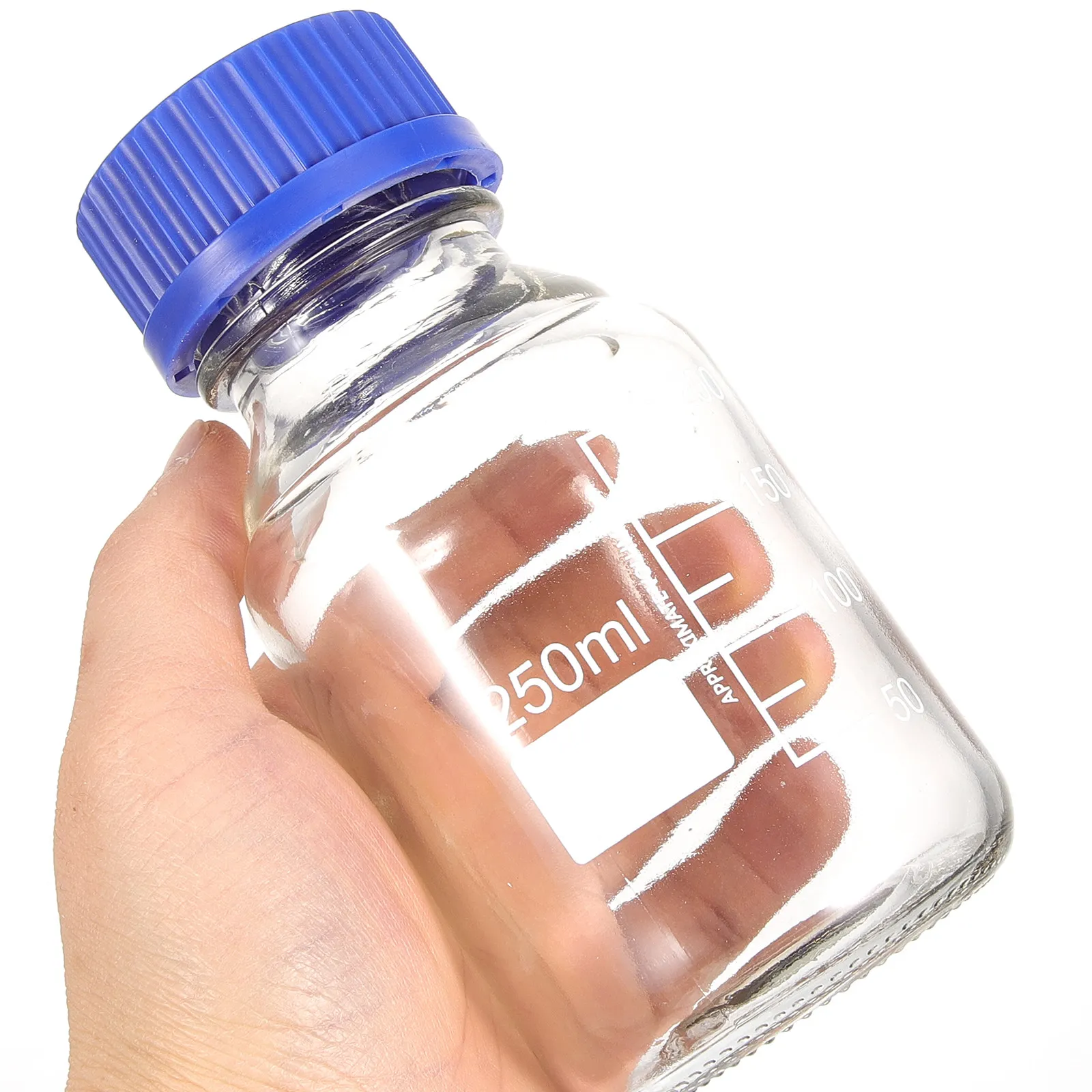 4Pcs Empty Graduated Reagent Bottles Glass Plastic Hybrid Strong Wear Fall Resistant Screw Cap Sealed Liquid Medicine Storage