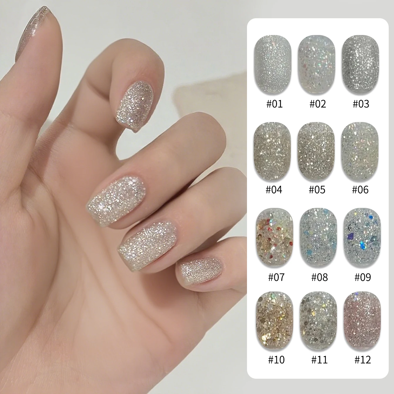 12ML 1 Uds uñas de otoño Goya Star Series brillo Gel esmalte de uñas 2025 blanco nuevo lentejuelas siete colores pegamento para uñas arte de uñas
