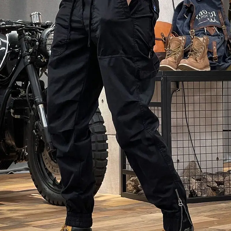 

Мужские повседневные брюки для мотоциклистов, весна-лето, дышащие, с защитой от падений, рабочие брюки, удобный свободный крой, широкие штанины