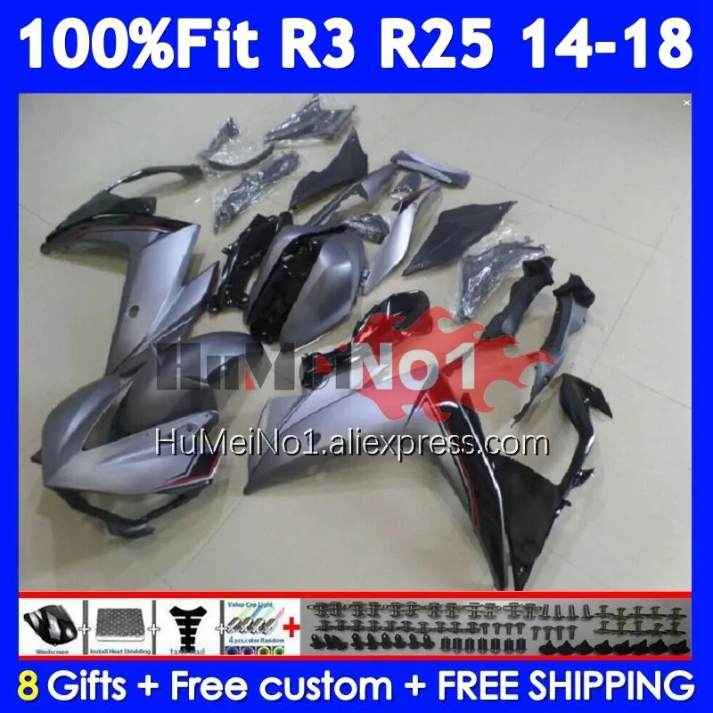 Body For YAMAHA YZF R3 R25 R 3 YZF-R3 YZFR25 373No.32 Matte color YZF-R25 YZFR3 2014 2015 2016 2017 2018 14 15 16 17 18 Fairing