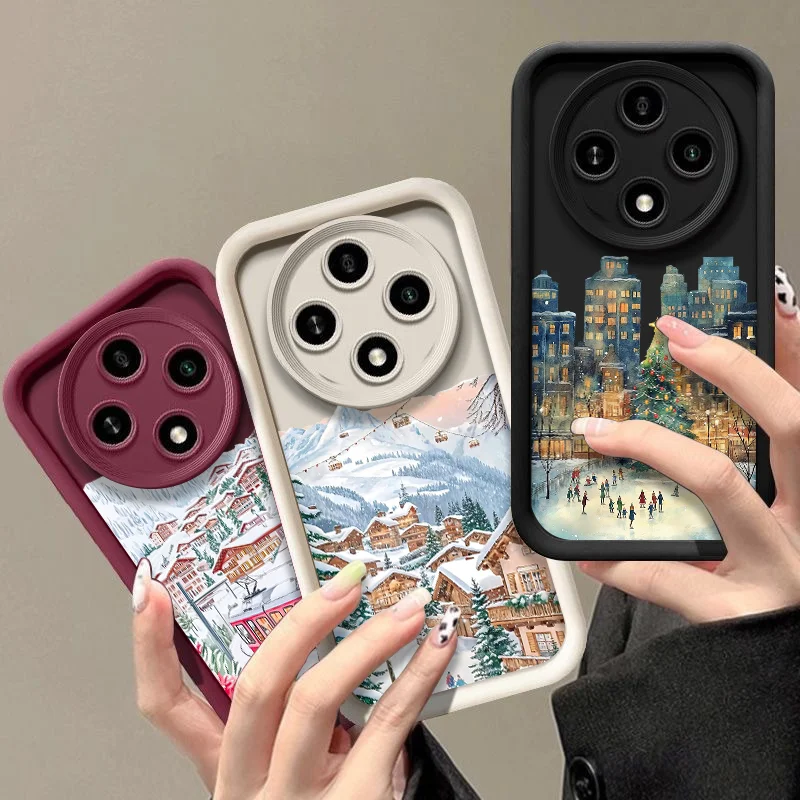 حافظة هاتف على شكل رسوم متحركة فنية لعيد الميلاد لهاتف موتورولا موتو إيدج 50 فيوجن 40Neo G85 G84 G75 G54 G24 E40 غطاء فني للمشارع