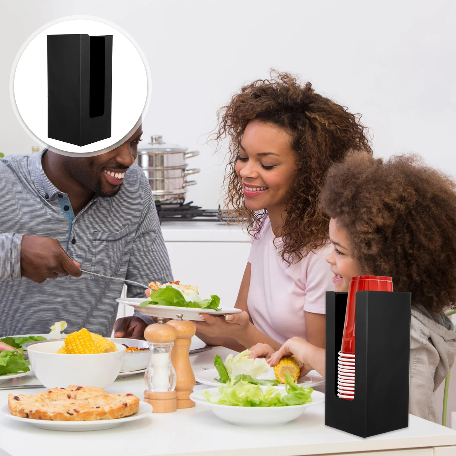 1 st Zwarte Melk Thee Cup Rack Acryl Papieren Beker Opslag Houder Voor Koffieshop Lichtgewicht Organizer Display Stand Keuken