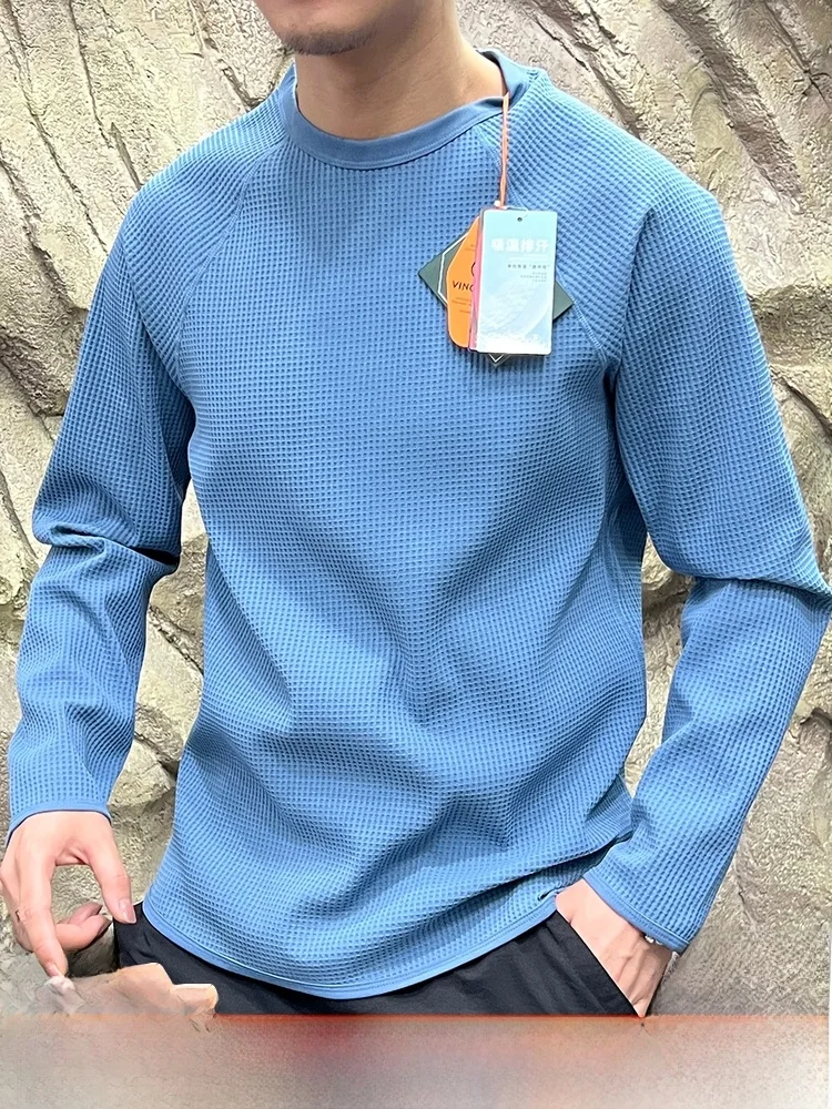 

Outdoor Waed Elastic Sports Sweatirt Men's Women's Breathable Moisture ng Stand Fit Long Sve round Ne T-irt