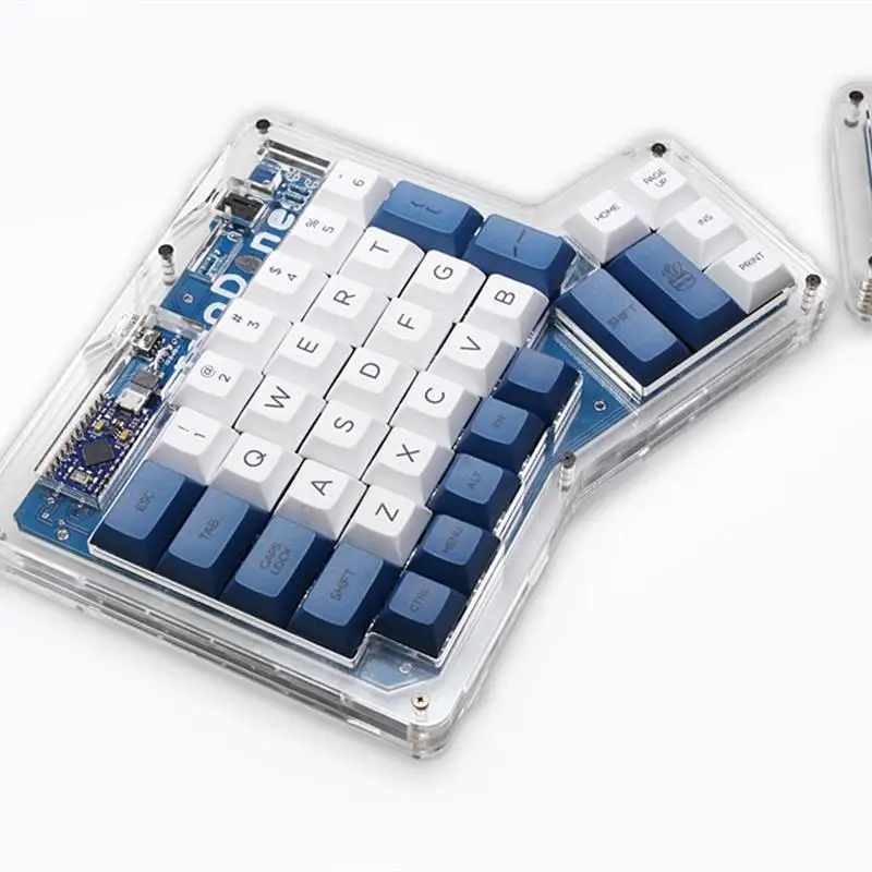 Dsa ergodox ergo pbt dye subbed keycaps for custom mechanical keyboards Infinity ErgoDox Ergonomic Keyboard keycaps white blue