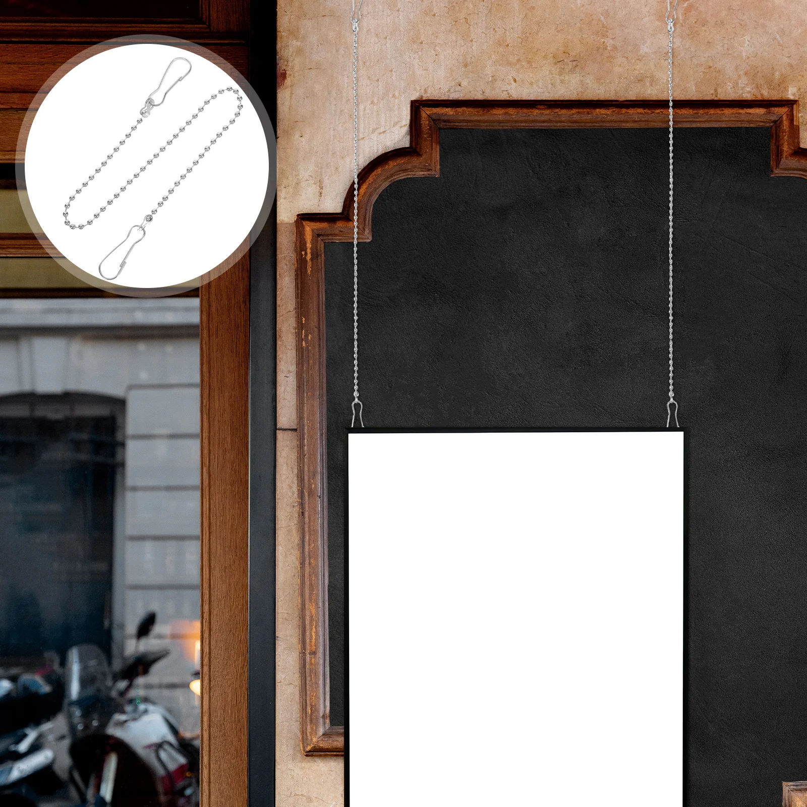 

24Pcs Hanging Chains Heavy Duty Metal Chain Hooks for Billboards Signs Plant Hangers Lanterns Outdoor Indoor Link Chain Decor