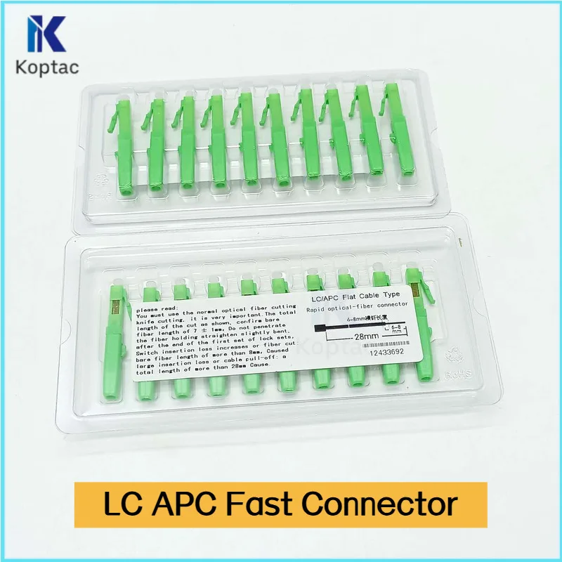 10pcs LC APC Fast Connector Singlemode For 2.0mm 3.0mm Indoor Cable And Flat Cable FTTH