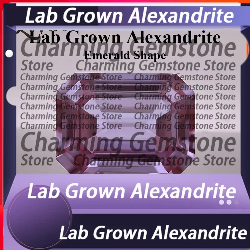 

Top Lab Grown Alexandrite Stone Emerald Cut Gemstone for DIY Charms Ring Necklace Earrings Main Materials Selectable Certificate
