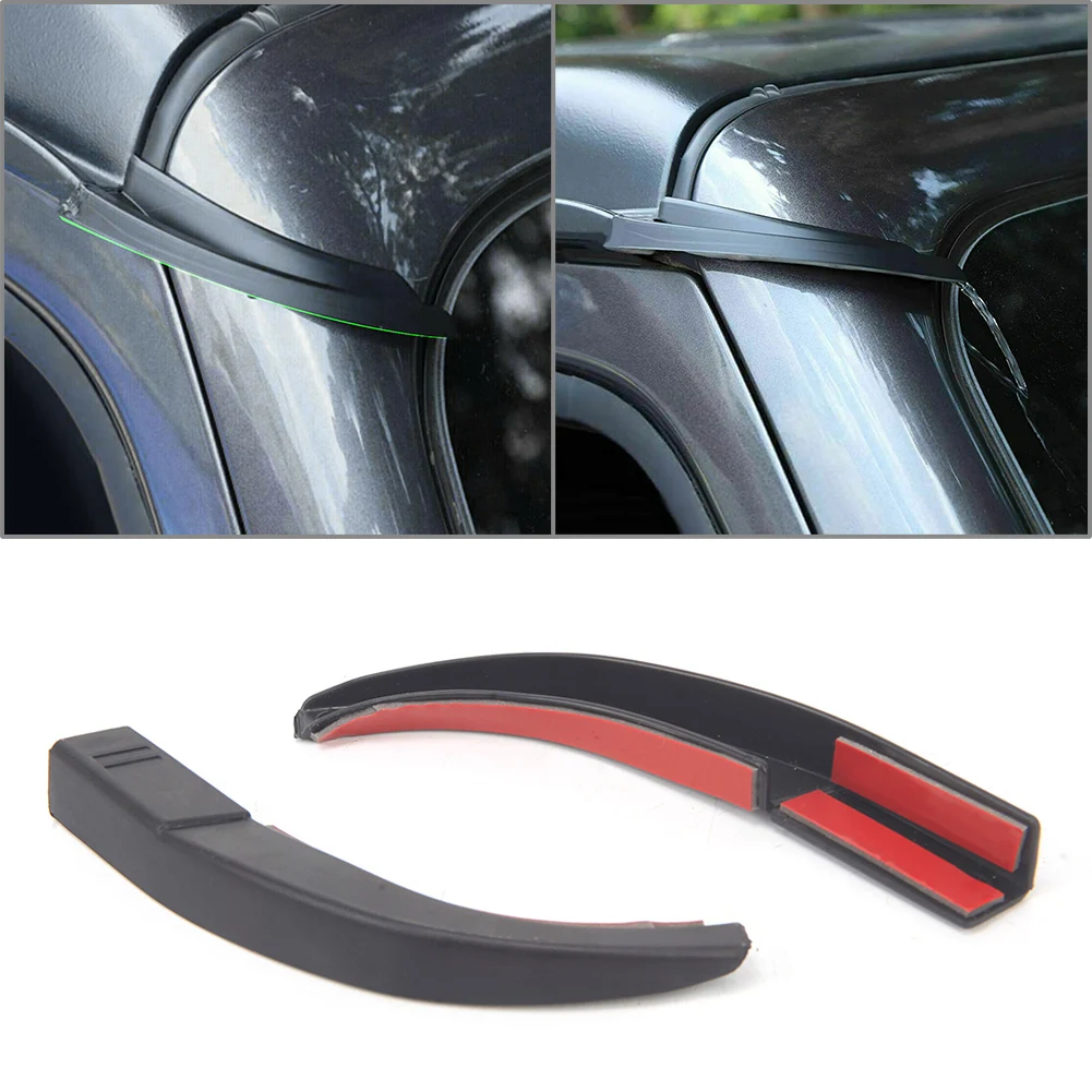 2Pcs Car Water Rain Gutter Extension For Jeep Wrangler JL 2018 2019 2020 2021 ABS Plastic Accessories