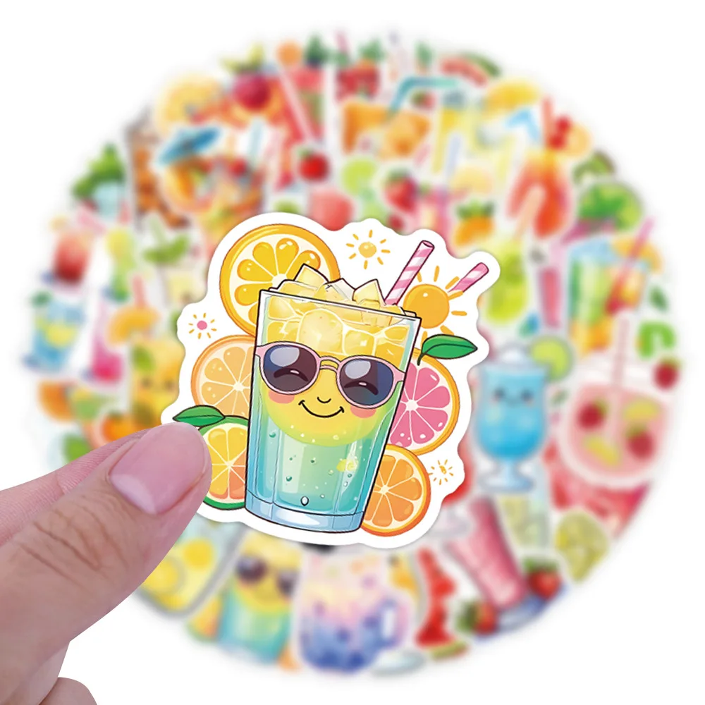 60 Stück Niedliche Sommergetränke-Meme-Graffiti-Aufkleber Kreative Ästhetische Cartoon-Sticker DIY Gepäck Handy Gitarre Skateboard Kinderspielzeug