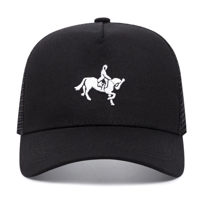 Jack Horse Riding embroidery trucker hat men women baseball caps Shade mesh hat