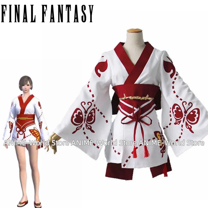 

Game Final Fantasy Xiv Clothing Lady'S Yukata Redfly Cosplay Costume