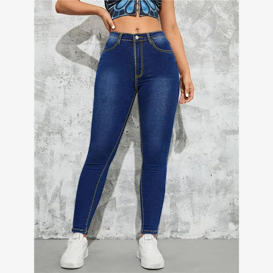

Faion High Waist Bell Bot Women Jeans Elastic Trousers Ladies Denim Pants Cotton Stretch Spring Summer 3D Effect Casual