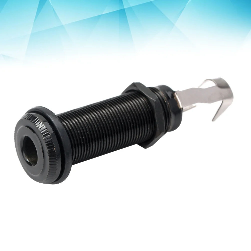 

1/4 Inch 6.35Mm Threaded Cylinder Bass Guitar Endpin Jack Output Input Socket Black 12Mm Hole Easy Install Metal Washer Nut