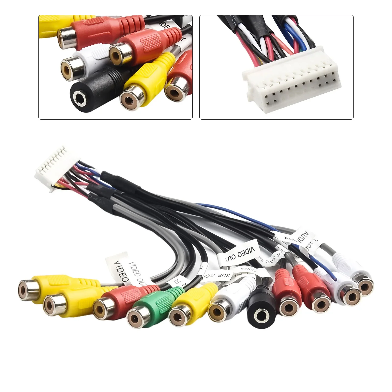 راديو راديو كابل خط اتصال AUX كابل الراديو خط اتصال AUX لمعظم السيارات سهلة الاستخدام التثبيت السريع 12 فولت 20 دبابيس #1