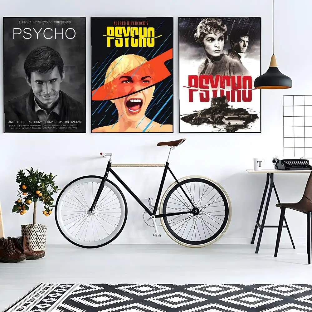 Horror Movie Psycho Poster Sticky Poster Paper Sticker DIY Room Bar Cafe Wall Decor Gift